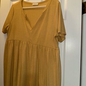 First Love Mustard V-Neck Blouse